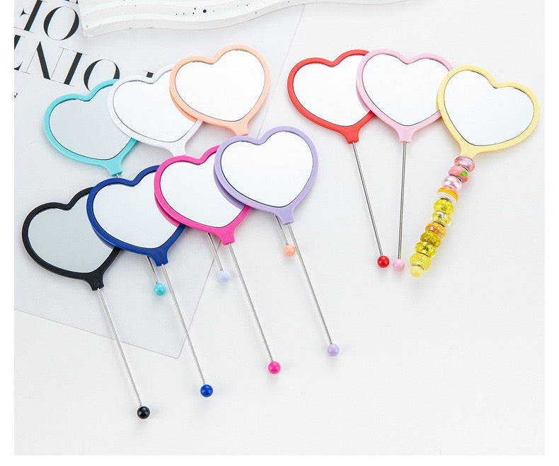 heart DIY beaded mirror