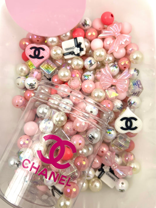 Acrylic bottle with designer beads