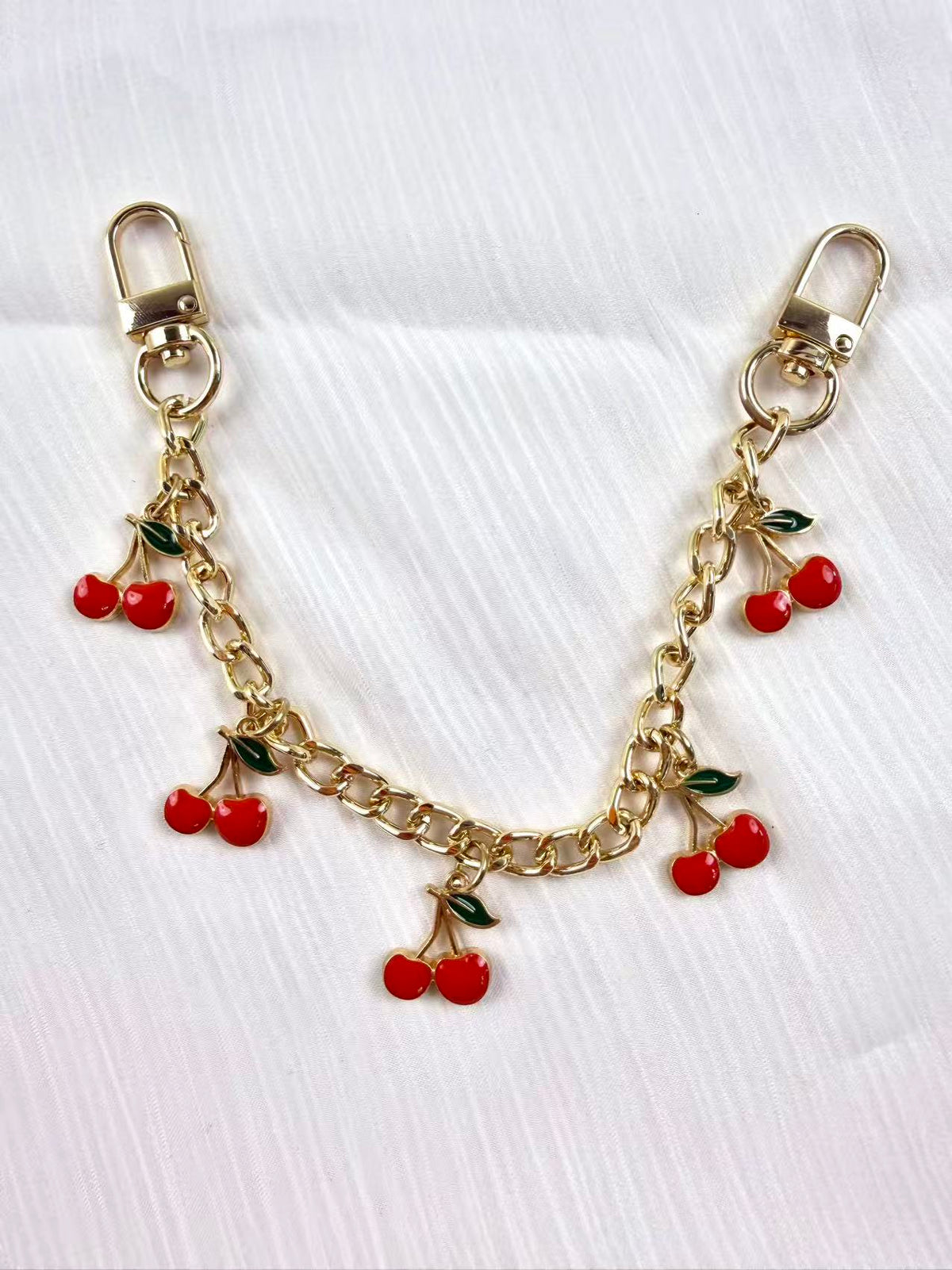 Cherry keychain bag charm