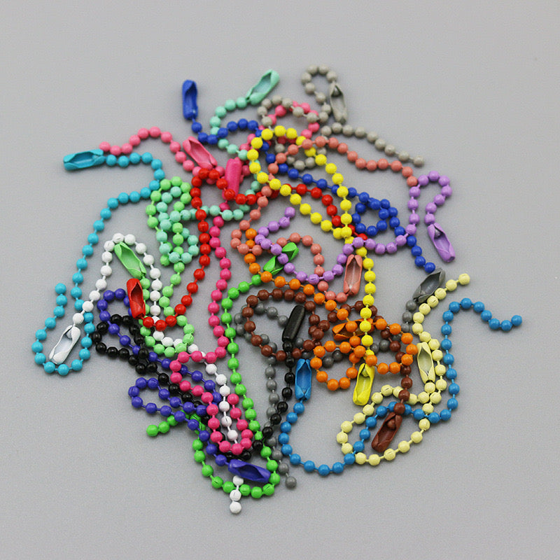 Colored Ball Bead Keychain Metal Hanging Chain