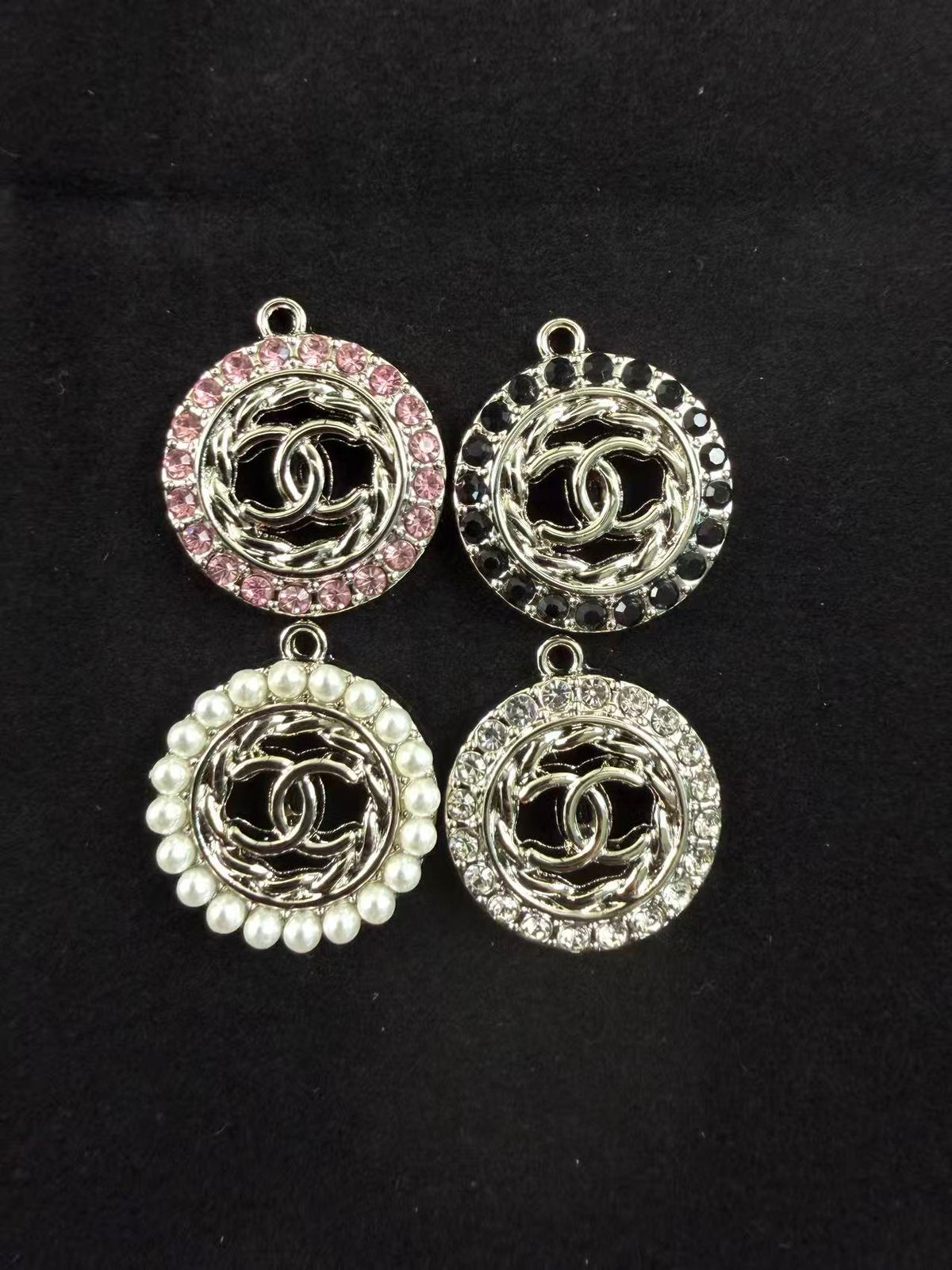 Silver cc Colorful charms pendants