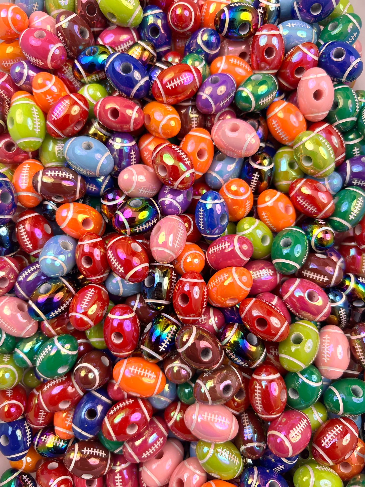Colorful baseball football beads