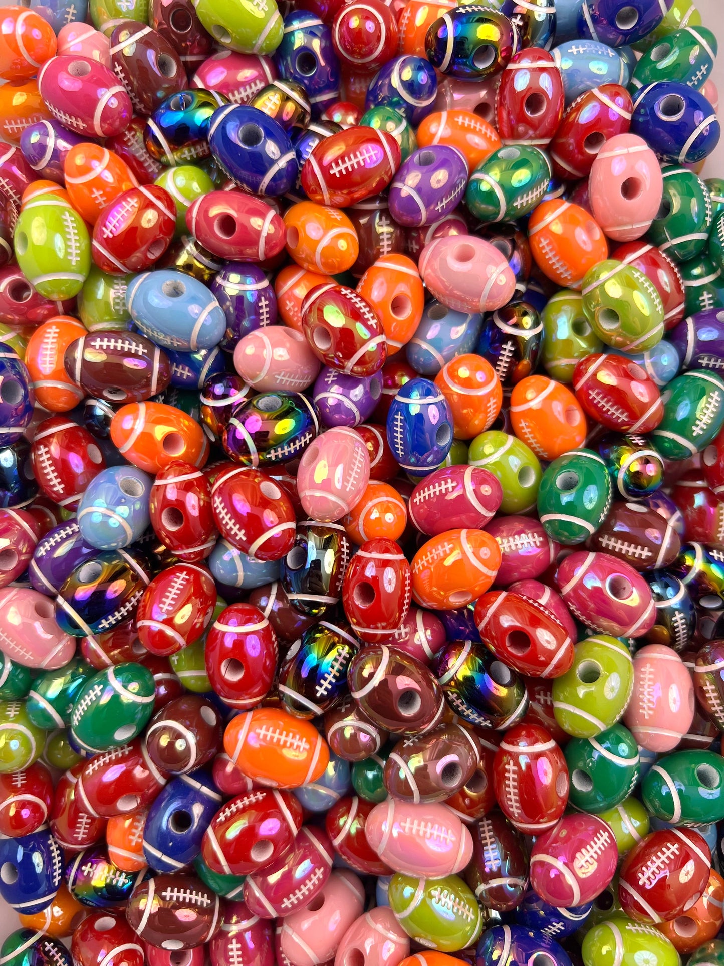 Colorful baseball football beads