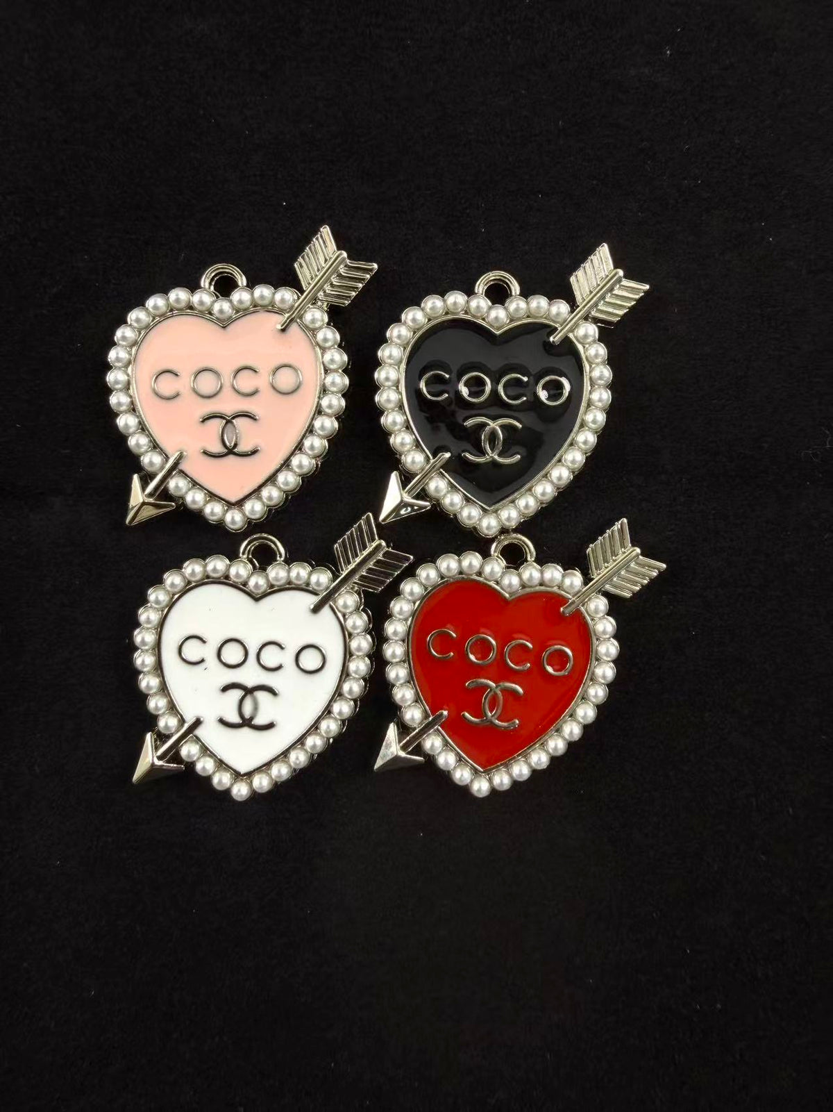 Silver cc Colorful charms pendants