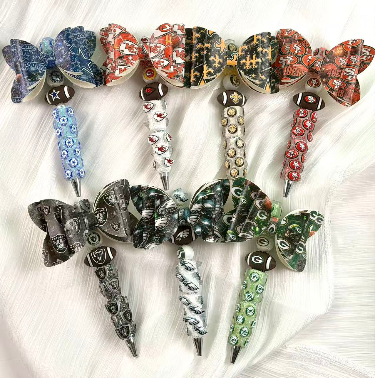 DIY bow fancy football PENS