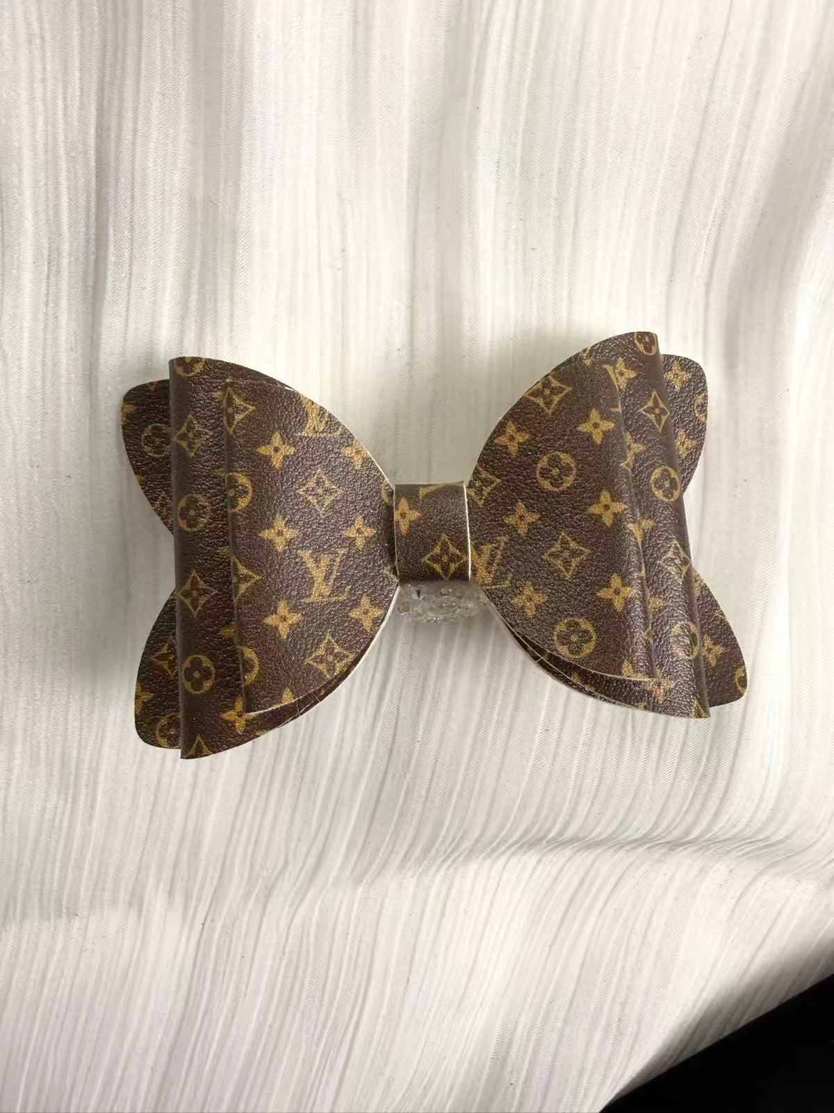 Designer leather Big bow beads