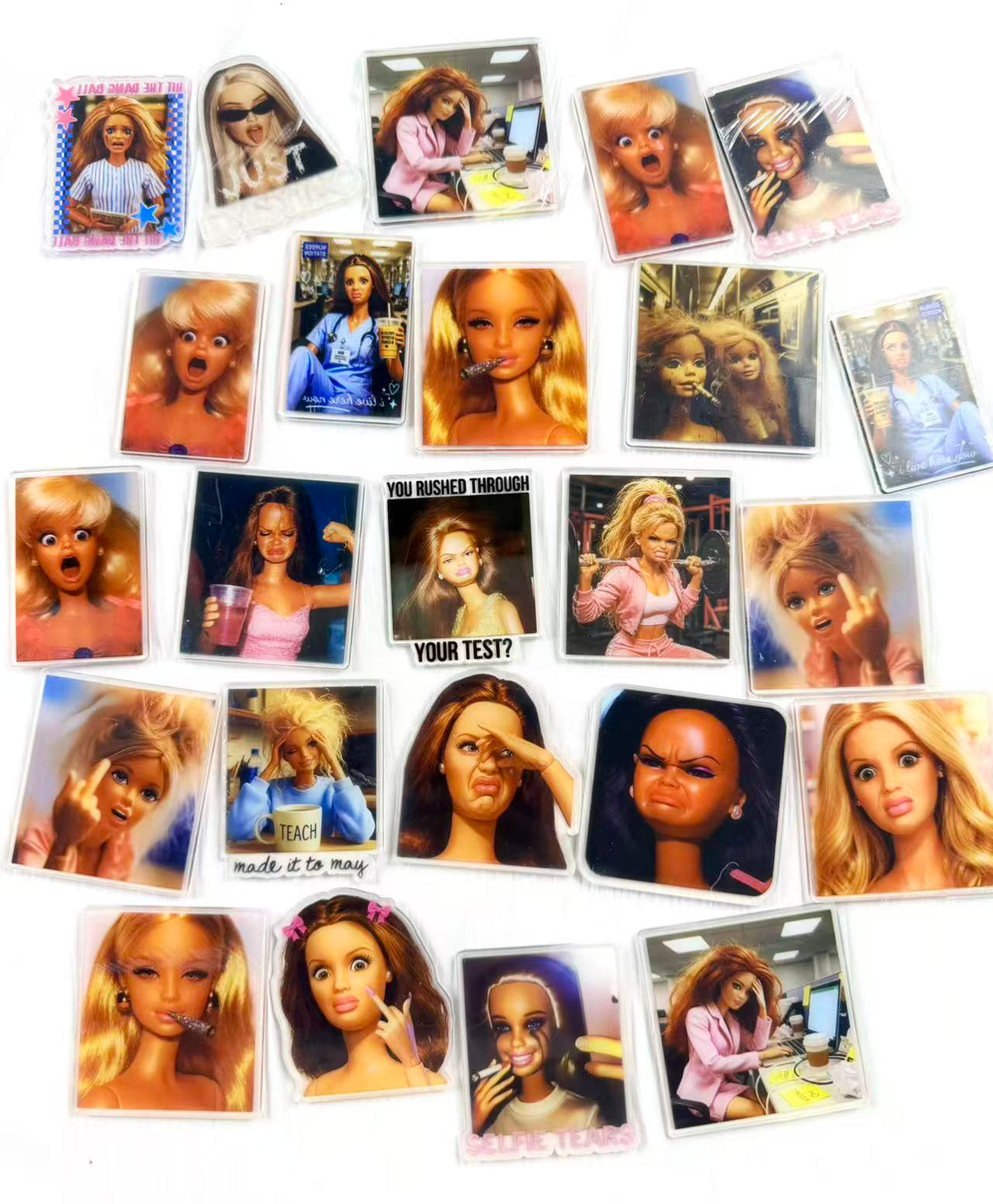 6cm funny barbie flat back