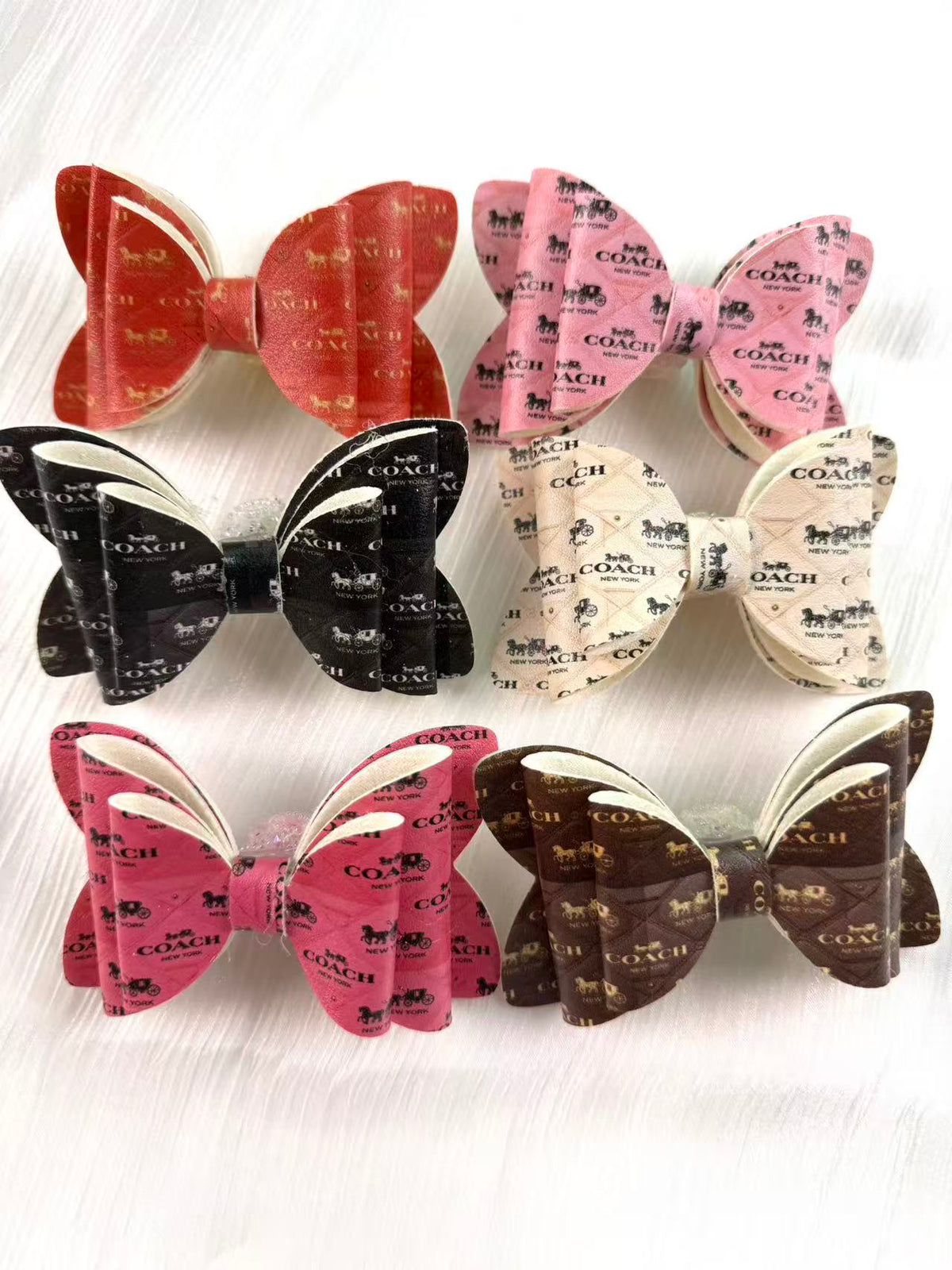 COACH leather Big bow beads