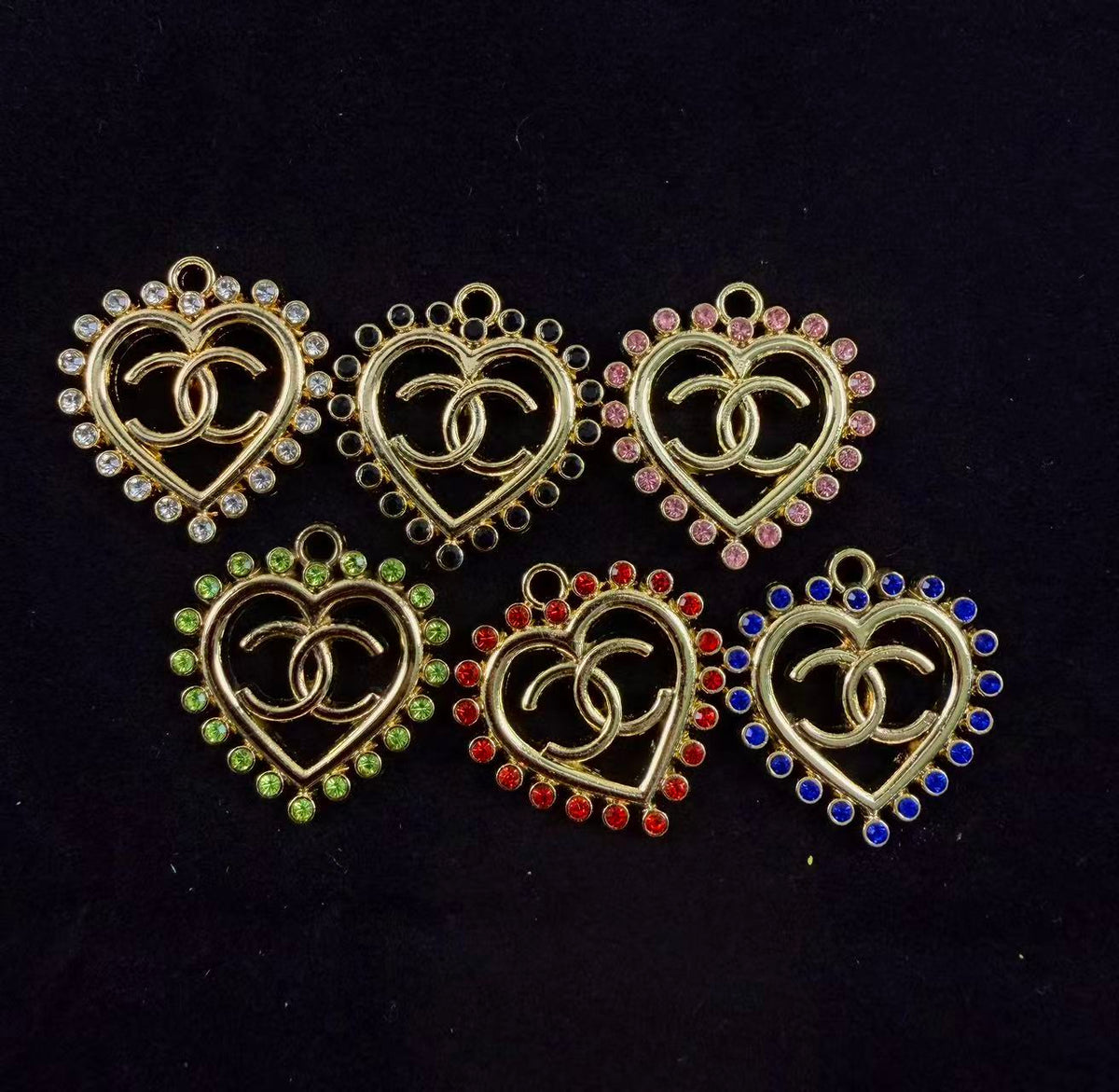 GOLD cc Colorful charms pendants