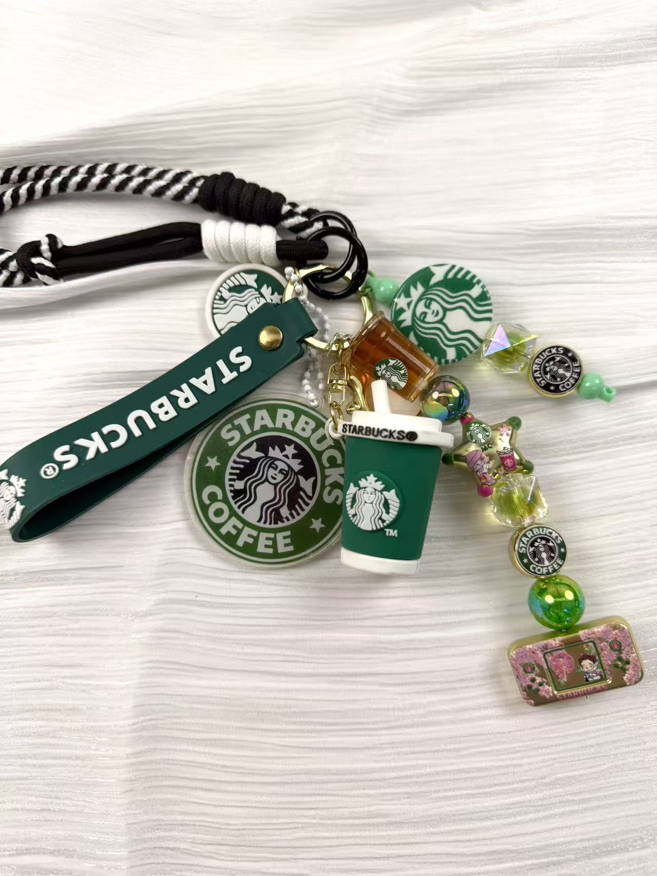 Beaded phone strap keychain bagcharms