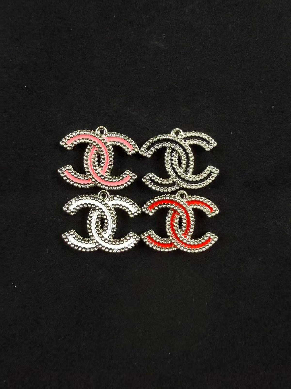 Silver cc Colorful charms pendants
