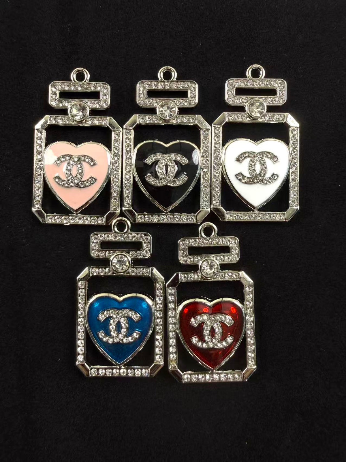 Silver cc Colorful charms pendants