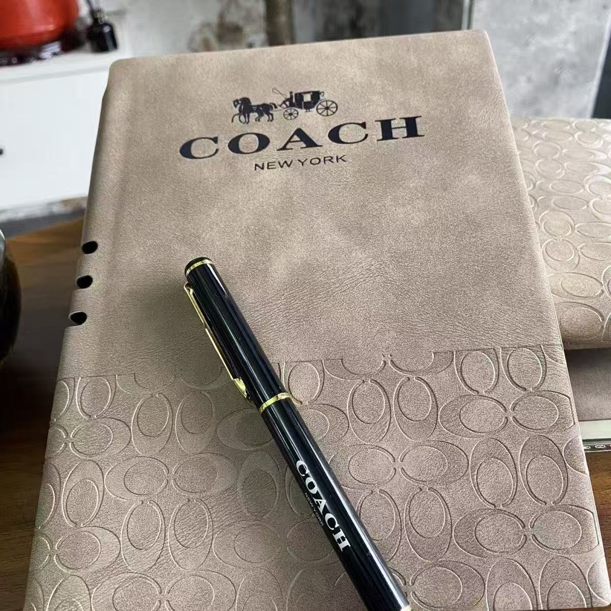 Coach luxury A5 notebook set with pen