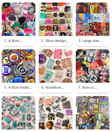 Acrylic Flat backs for badge reels &keychains