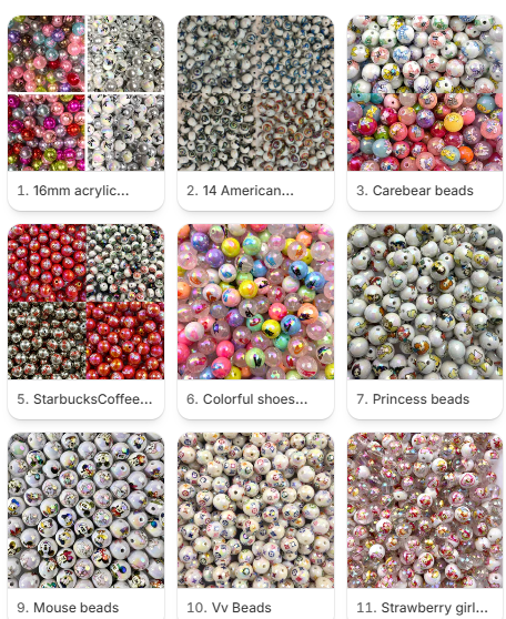 16mm Designer logos and cartoon IP printed beads