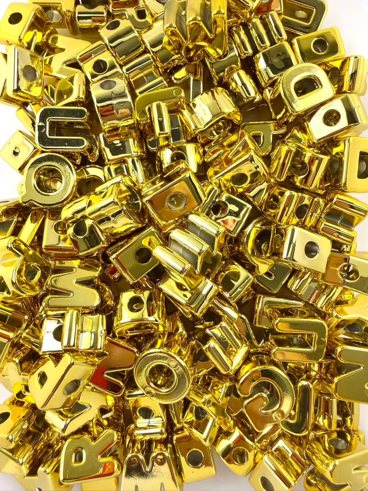 Silver/gold/colorful Letter bead mix