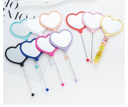 heart DIY beaded mirror