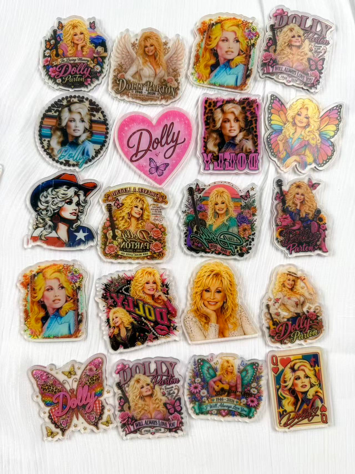 6cm Dolly Parton flat back