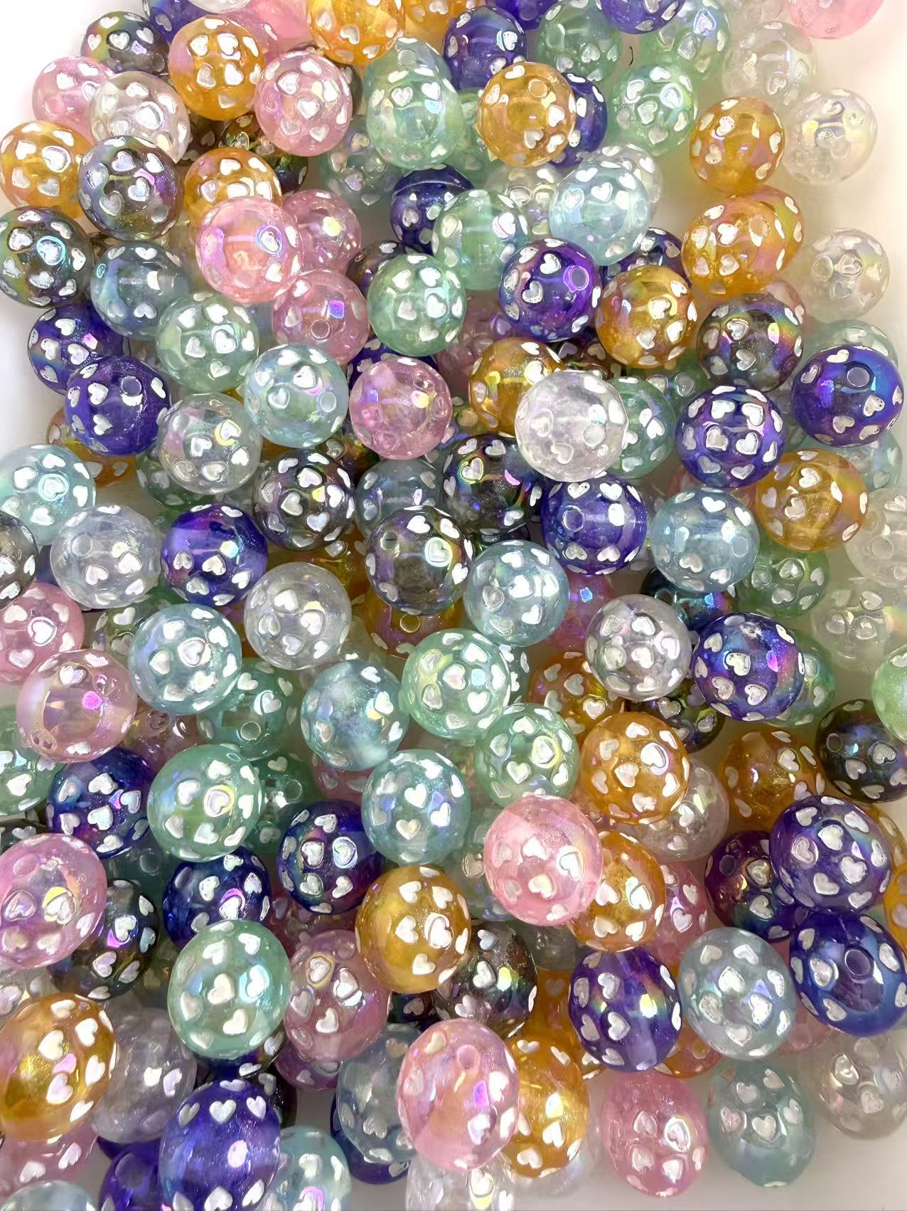 16mm heart Beads