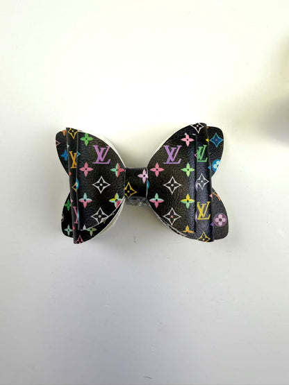 Designer leather Big bow beads