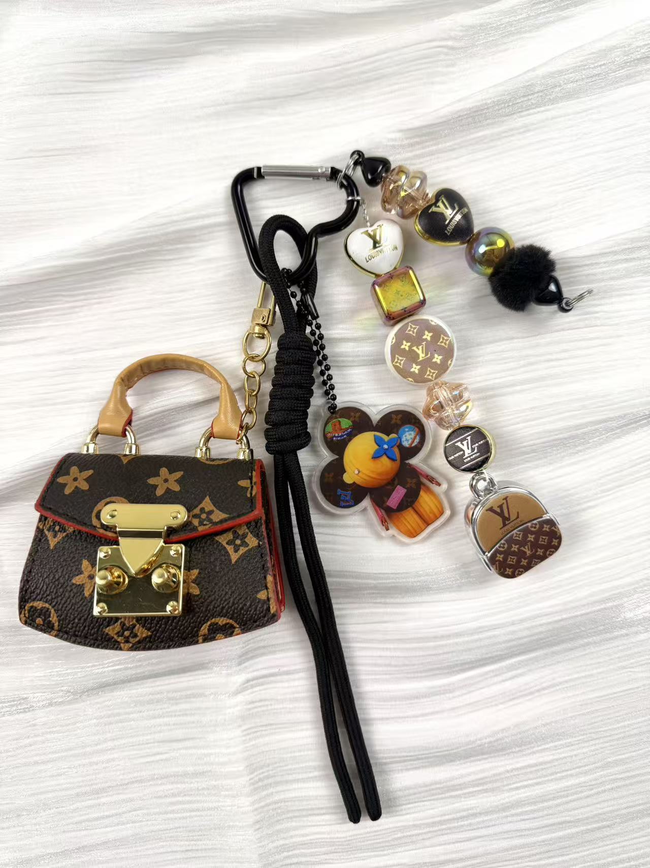 Beaded phone strap keychain bagcharms
