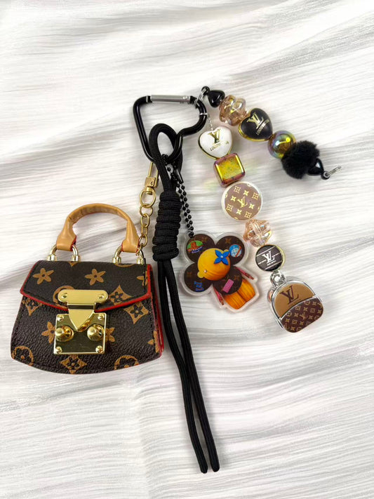Beaded phone strap keychain bagcharms