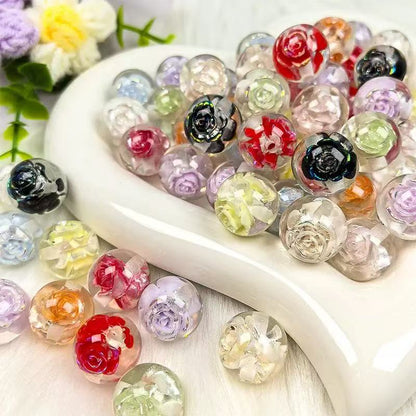 16mm resin rose Beads