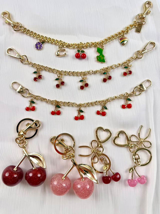 Cherry keychain bag charm