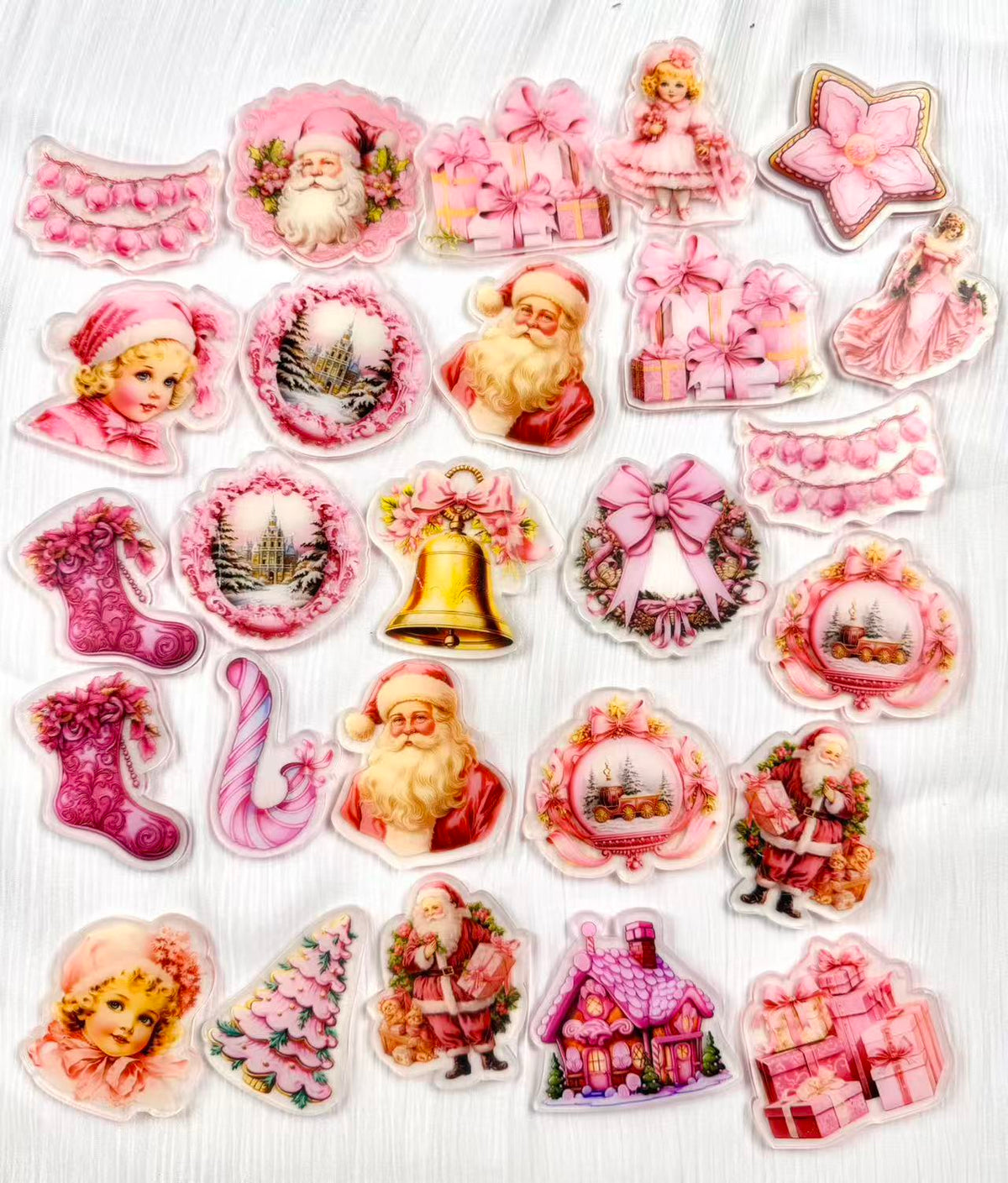 6cm pink Christmas flat back