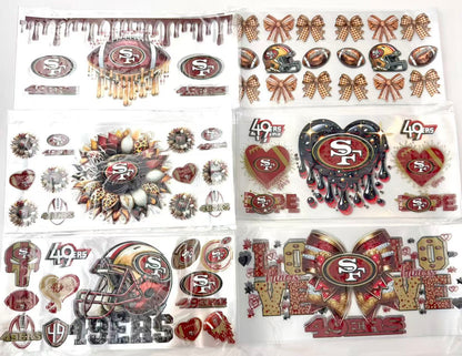 football team Cupwrap 16oz UVDTF stickers