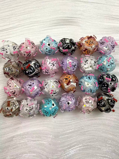 Designer 16mm round fancy bead