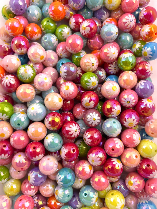 16mm colorful daisy Beads