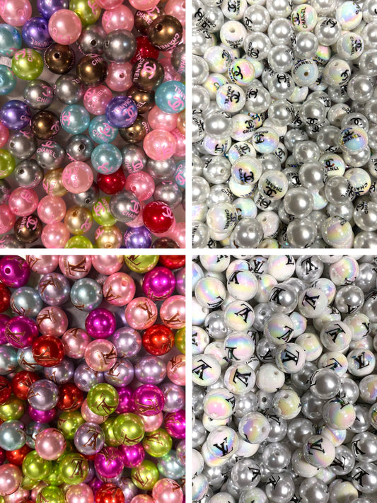 16mm acrylic designer beads(cc/vv/dd/gg/tiff)