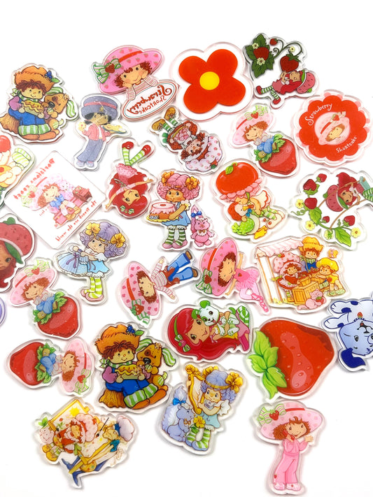 6cm strawberry girl flatback sheet