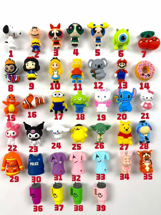 3D Silicone colorful charm focal bead