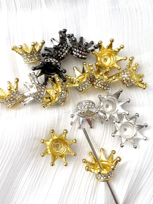Big Multicolor metal crown beads