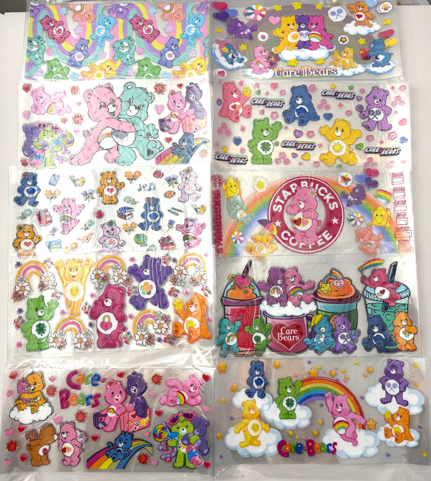 Carebear Cup wrap 16oz UVDTF stickers