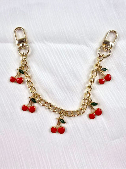 Cherry keychain bag charm