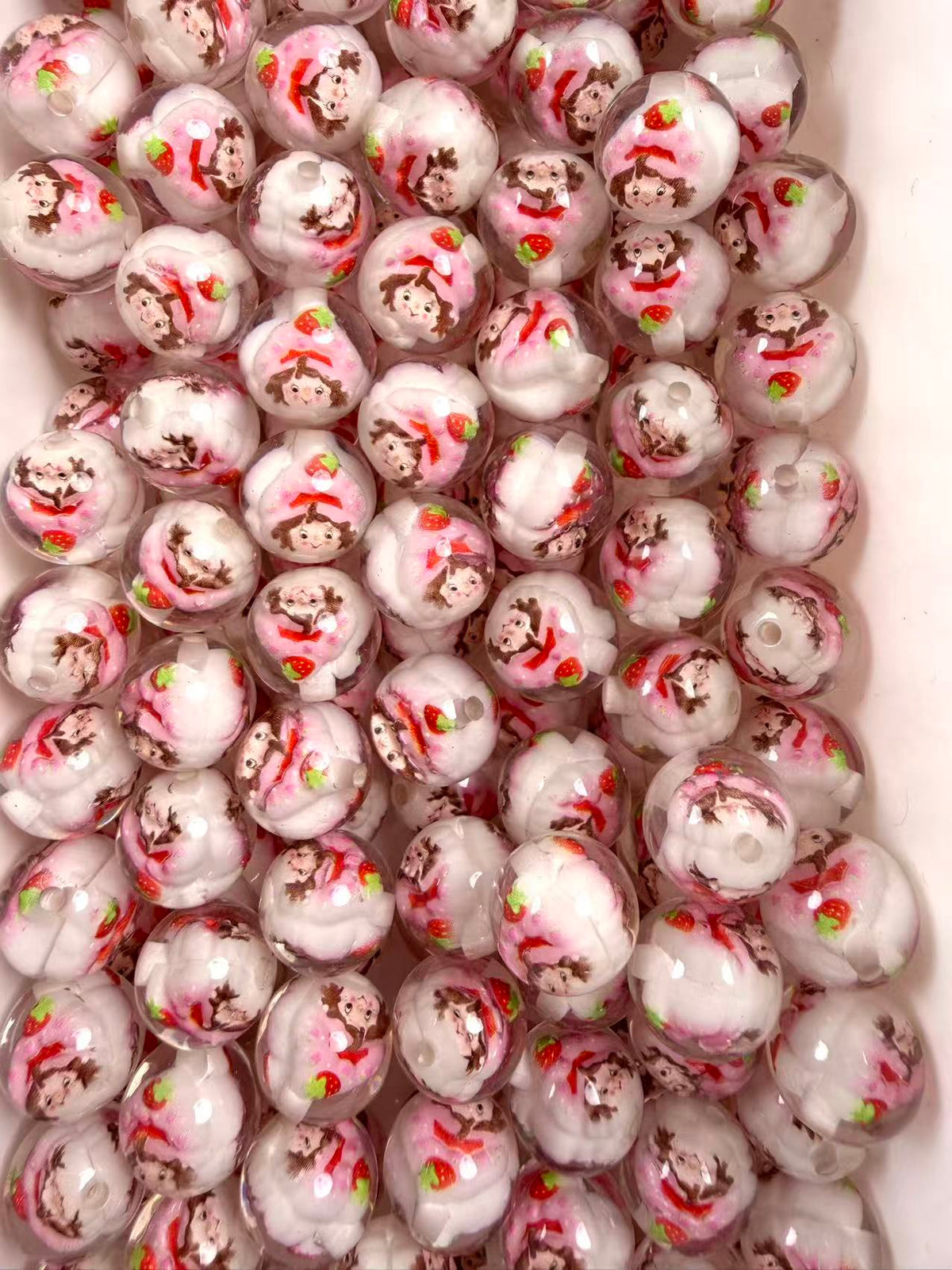 16mm resin STRAWBERRY girl Beads