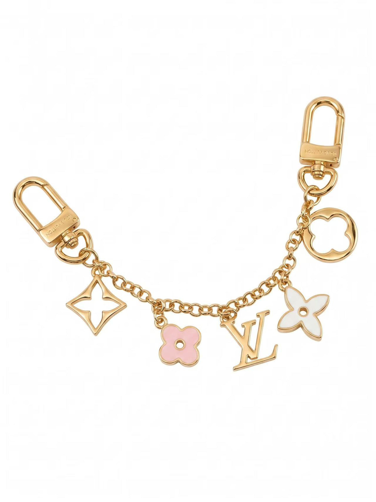 Metal long charm vv keychain bag charm