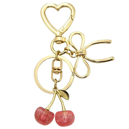 Cherry keychain bag charm