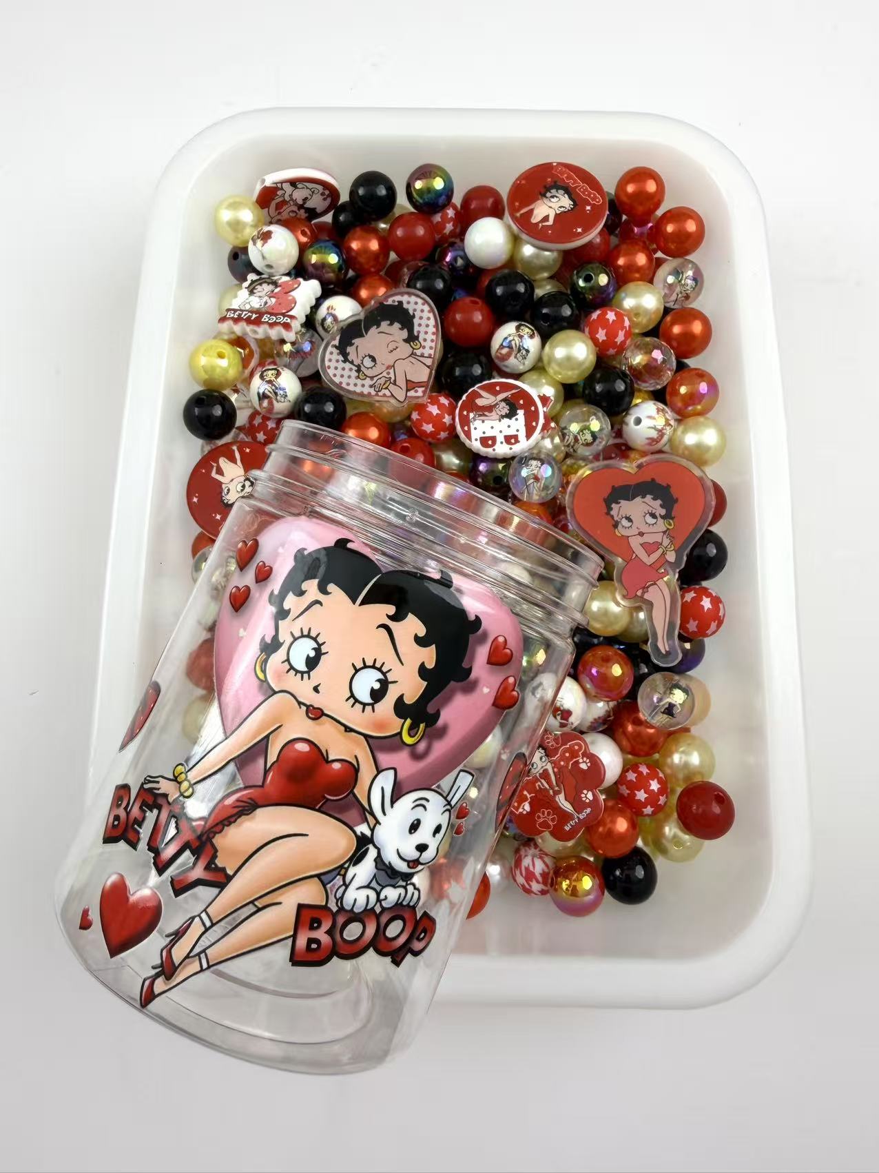 Acrylic bottle with designer beads