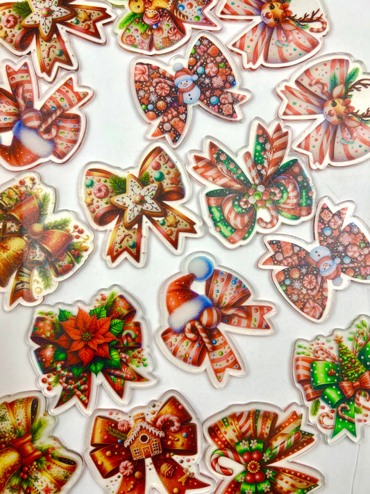 6cm Christmas bow flatback sheet