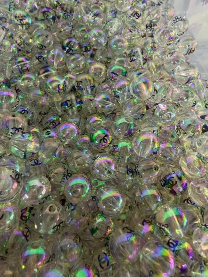 16mm acrylic designer beads(cc/vv/dd/gg/tiff/pra/ysl/h