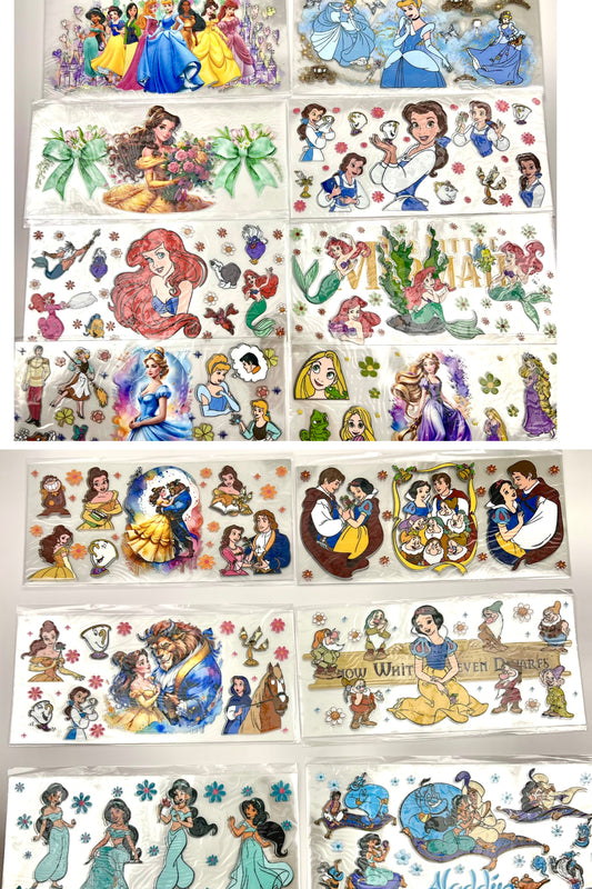 Princess Cup wrap 16oz UVDTF stickers