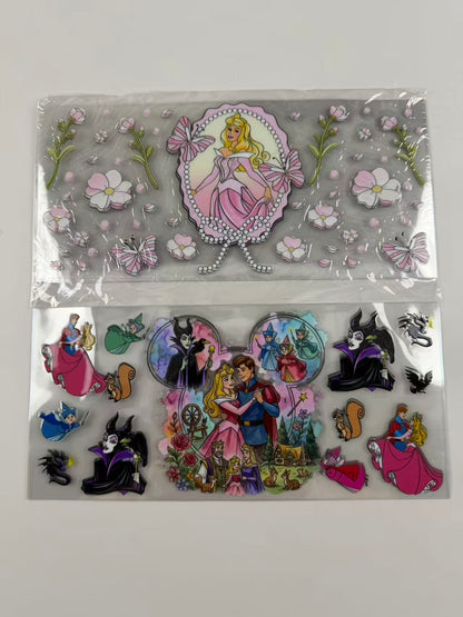Princess Cup wrap 16oz UVDTF stickers