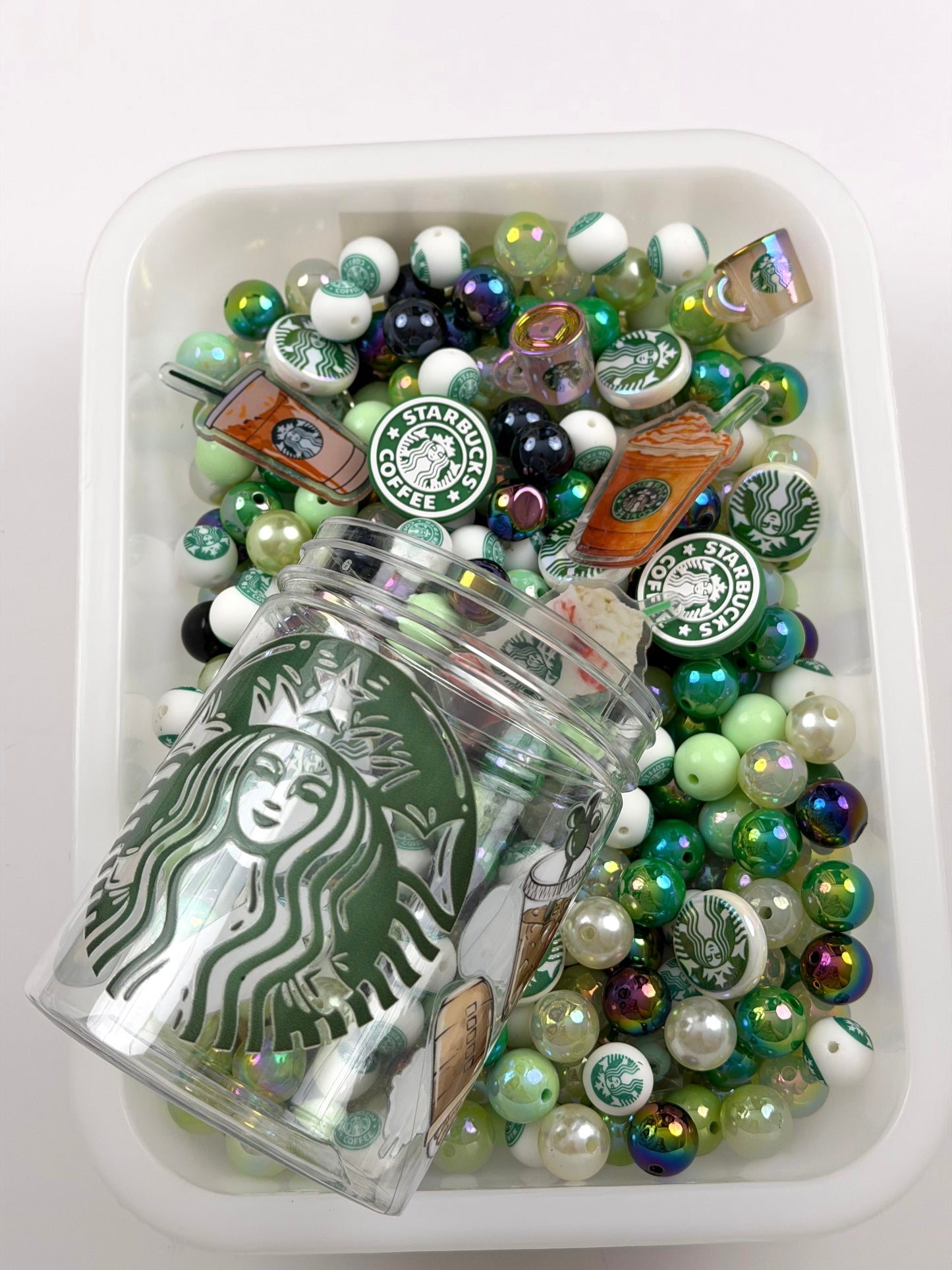 Acrylic bottle with designer beads