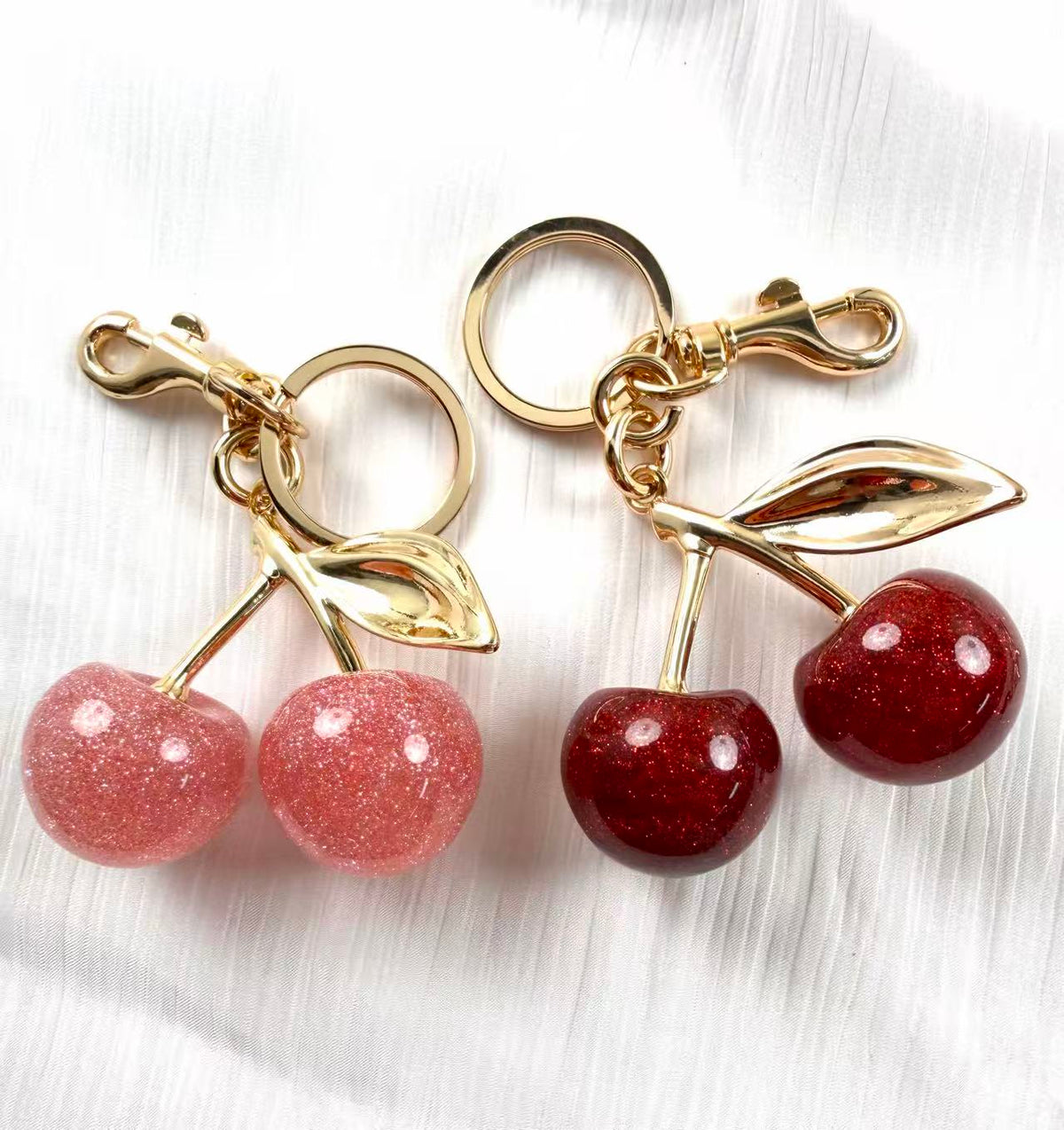 Cherry keychain bag charm