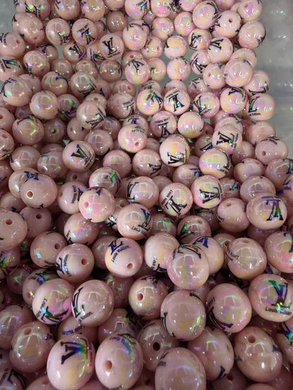 16mm acrylic designer beads(cc/vv/dd/gg/tiff/pra/ysl/h