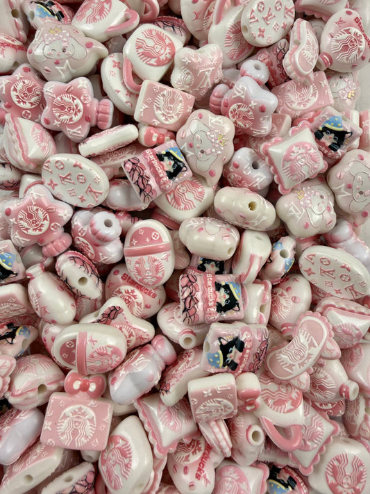 Small pink coffee beads